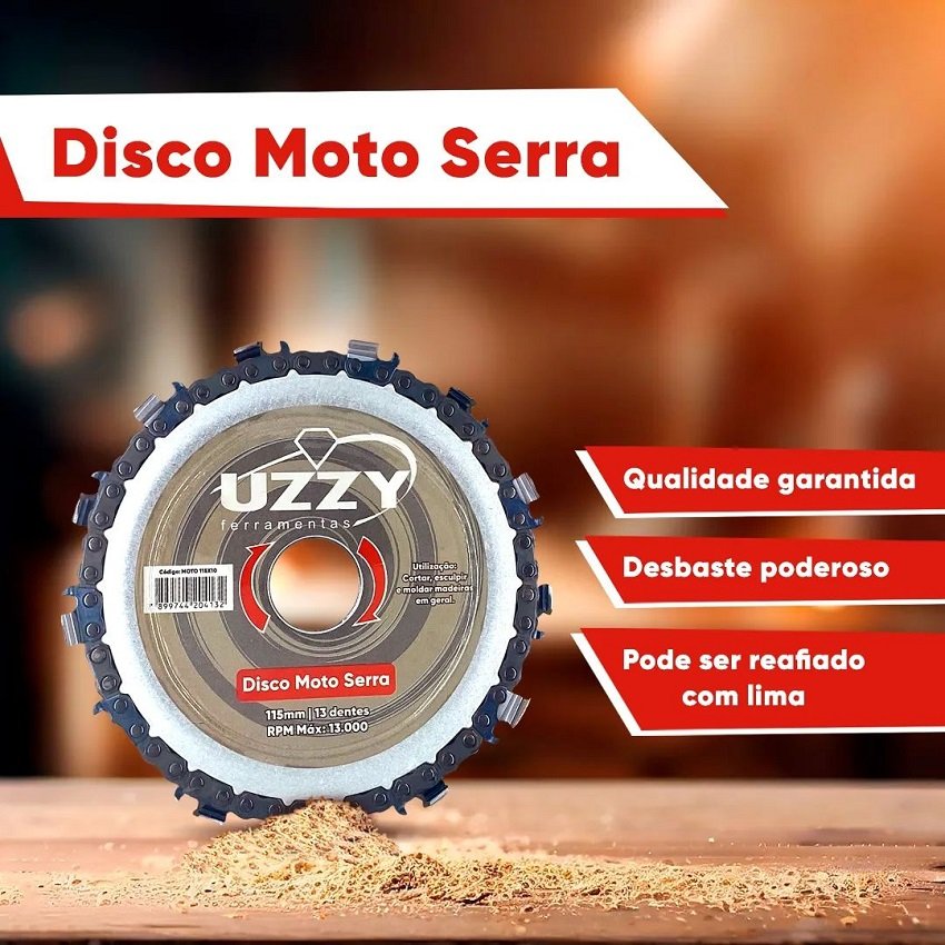Disco de Corte Motosserra 115 mm - Uzzy - Casa Forte & Cia